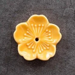 Diseno Living Incense Ceramic Holder Sakura Shape - Orange Fixed Size