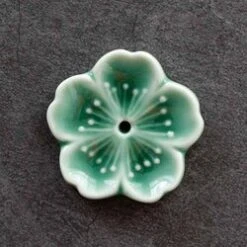 Diseno Living Incense Ceramic Holder Sakura Shape - Green Fixed Size