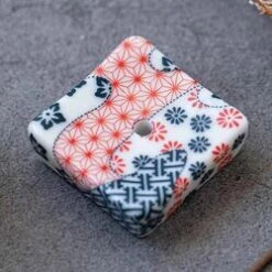 Diseno Living Incense Ceramic Holder Japanese Style Square - Flowers Fixed Size
