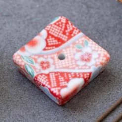 Diseno Living Incense Ceramic Holder Japanese Style Square - Sakura Red Fixed Size