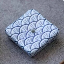 Diseno Living Incense Ceramic Holder Japanese Style Square - Wave Fixed Size