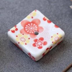 Diseno Living Incense Ceramic Holder Japanese Style Square - Sakura White Fixed Size