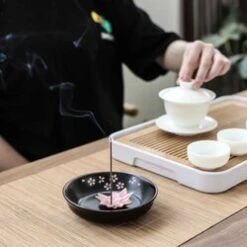 Diseno Living Palo Santo / Sage Ceramic Burning Circle Holder- Sakura Black Fixed Size -Skin Care Store 133330653735776 3