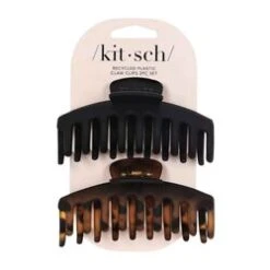 KITSCH Eco-Friendly Oversized Matte Claw Clip Black &Tort - 2 -Skin Care Store 134833333454174 1