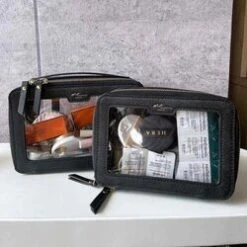 Bagtory ME SCARLETTE Silver Grey, Small Single Layer, Square Cosmetic Bag, Transparent PVC Storage Bag Fixed Size Fixed Size -Skin Care Store 142332144564876 3