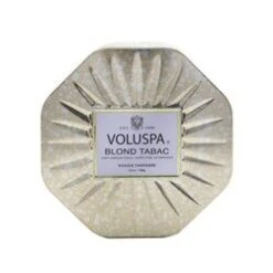 Voluspa 3 Wick Octagon Tin Candle - Blond Tabac 340g/12oz -Skin Care Store 26471275116 2