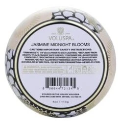 Voluspa Mini Tin Candle - Jasmine Midnight Blooms 113g/4oz -Skin Care Store 30476775116 2